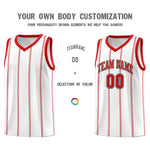 Custom White Red Black Vertical Stripes Single Sided Sets Basketball Jersey | BuyFootballJersey