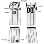 Custom White Black Gray Vertical Stripes Single Sided Sets Basketball Jersey | BuyFootballJersey