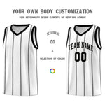 Custom White Black Gray Vertical Stripes Single Sided Sets Basketball Jersey | BuyFootballJersey