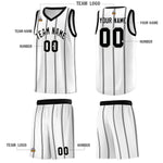 Custom White Black Gray Vertical Stripes Single Sided Sets Basketball Jersey | BuyFootballJersey