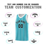 Custom Sky Blue White Black Vertical Stripes Single Sided Sets Basketball Jersey | BuyFootballJersey