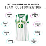 Custom White Kelly Green Gold Vertical Stripes Single Sided Sets Basketball Jersey | BuyFootballJersey