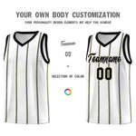 Custom White Black Old Gold Vertical Stripes Single Sided Sets Basketball Jersey | BuyFootballJersey