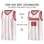Custom White Red Black Vertical Stripes Single Sided Sets Basketball Jersey | BuyFootballJersey