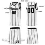 Custom White Black Gray Vertical Stripes Single Sided Sets Basketball Jersey | BuyFootballJersey