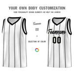 Custom White Black Gray Vertical Stripes Single Sided Sets Basketball Jersey | BuyFootballJersey