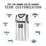 Custom White Black Gray Vertical Stripes Single Sided Sets Basketball Jersey | BuyFootballJersey