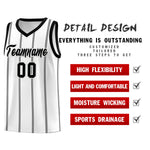 Custom White Black Gray Vertical Stripes Single Sided Sets Basketball Jersey | BuyFootballJersey