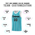 Custom Sky Blue White Black Vertical Stripes Single Sided Sets Basketball Jersey | BuyFootballJersey