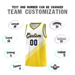 Custom White Gold Navy Diagonal Stripes Color Block Sets Basketball Jersey | BuyFootballJersey