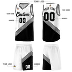 Custom White Black Diagonal Stripes Color Block Sets Basketball Jersey | BuyFootballJersey