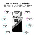 Custom White Black Diagonal Stripes Color Block Sets Basketball Jersey | BuyFootballJersey