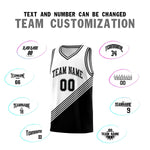 Custom White Black Diagonal Stripes Color Block Sets Basketball Jersey | BuyFootballJersey
