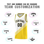 Custom White Gold Navy Diagonal Stripes Color Block Sets Basketball Jersey | BuyFootballJersey
