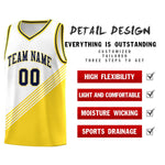 Custom White Gold Navy Diagonal Stripes Color Block Sets Basketball Jersey | BuyFootballJersey