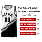 Custom White Black Diagonal Stripes Color Block Sets Basketball Jersey | BuyFootballJersey