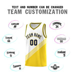 Custom White Gold Navy Diagonal Stripes Color Block Sets Basketball Jersey | BuyFootballJersey