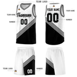Custom White Black Diagonal Stripes Color Block Sets Basketball Jersey | BuyFootballJersey