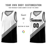 Custom White Black Diagonal Stripes Color Block Sets Basketball Jersey | BuyFootballJersey