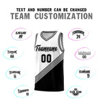 Custom White Black Diagonal Stripes Color Block Sets Basketball Jersey | BuyFootballJersey
