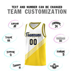 Custom White Gold Navy Diagonal Stripes Color Block Sets Basketball Jersey | BuyFootballJersey