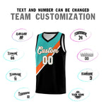 Custom Aqua Orange Black Diagonal Stripes Color Block Sets Basketball Jersey | BuyFootballJersey