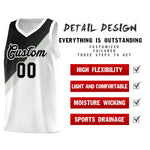 Custom White Black Gray Diagonal Stripes Color Block Sets Basketball Jersey | BuyFootballJersey