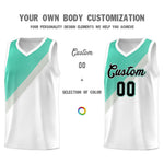 Custom White Bright Green Gray Diagonal Stripes Color Block Sets Basketball Jersey | BuyFootballJersey