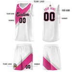 Custom White Sky Blue Gray Diagonal Stripes Color Block Sets Basketball Jersey | BuyFootballJersey
