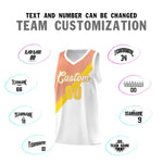 Custom White Light Orange Diagonal Stripes Color Block Sets Basketball Jersey | BuyFootballJersey