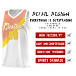 Custom White Light Orange Diagonal Stripes Color Block Sets Basketball Jersey | BuyFootballJersey