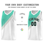 Custom White Bright Green Gray Diagonal Stripes Color Block Sets Basketball Jersey | BuyFootballJersey