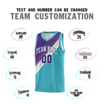 Custom Sky Blue Purple Gray Diagonal Stripes Color Block Sets Basketball Jersey | BuyFootballJersey