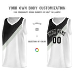 Custom White Black Gray Diagonal Stripes Color Block Sets Basketball Jersey | BuyFootballJersey