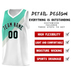 Custom White Bright Green Gray Diagonal Stripes Color Block Sets Basketball Jersey | BuyFootballJersey