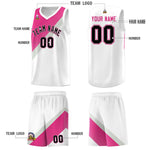 Custom White Sky Blue Gray Diagonal Stripes Color Block Sets Basketball Jersey | BuyFootballJersey
