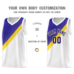 Custom White Royal Diagonal Stripes Color Block Sets Basketball Jersey | BuyFootballJersey