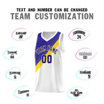Custom White Royal Diagonal Stripes Color Block Sets Basketball Jersey | BuyFootballJersey