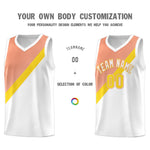 Custom White Light Orange Diagonal Stripes Color Block Sets Basketball Jersey | BuyFootballJersey