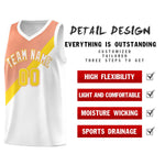 Custom White Light Orange Diagonal Stripes Color Block Sets Basketball Jersey | BuyFootballJersey
