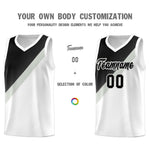 Custom White Black Gray Diagonal Stripes Color Block Sets Basketball Jersey | BuyFootballJersey