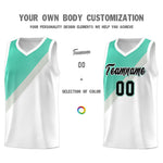 Custom White Bright Green Gray Diagonal Stripes Color Block Sets Basketball Jersey | BuyFootballJersey