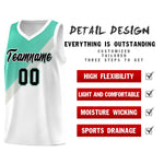 Custom White Bright Green Gray Diagonal Stripes Color Block Sets Basketball Jersey | BuyFootballJersey