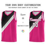 Custom Sky Blue Black Gray Diagonal Stripes Color Block Sets Basketball Jersey | BuyFootballJersey