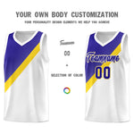 Custom White Royal Diagonal Stripes Color Block Sets Basketball Jersey | BuyFootballJersey