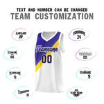 Custom White Royal Diagonal Stripes Color Block Sets Basketball Jersey | BuyFootballJersey