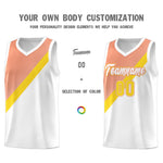Custom White Light Orange Diagonal Stripes Color Block Sets Basketball Jersey | BuyFootballJersey