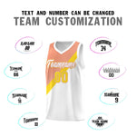 Custom White Light Orange Diagonal Stripes Color Block Sets Basketball Jersey | BuyFootballJersey