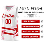Custom White Basketball Kits With Red Star Pattern And Double Lines | BuyFootballJersey