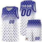 Custom Royal White Gradient Start Pattern Basketball Jersey Sets | BuyFootballJersey